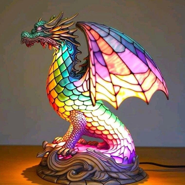 IGNIS | Kolorowa szklana lampa smoka