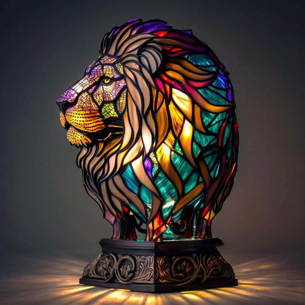 SIMBA | Kolorowa Szkło Lwa - Magiczna Lampa