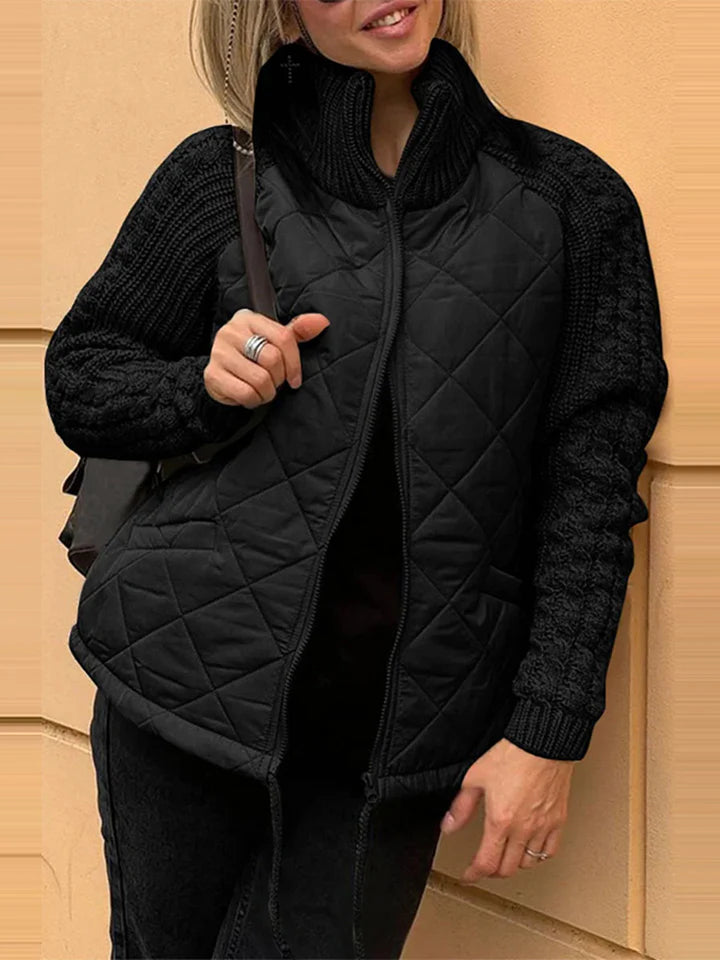 BELINA | Patchwork Casual Zip-Up Jacket