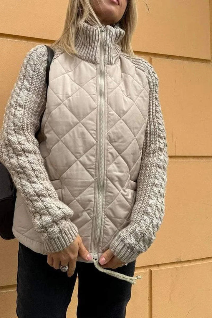 BELINA | Patchwork Casual Zip-Up Jacket
