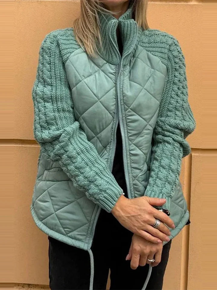 BELINA | Patchwork Casual Zip-Up Jacket