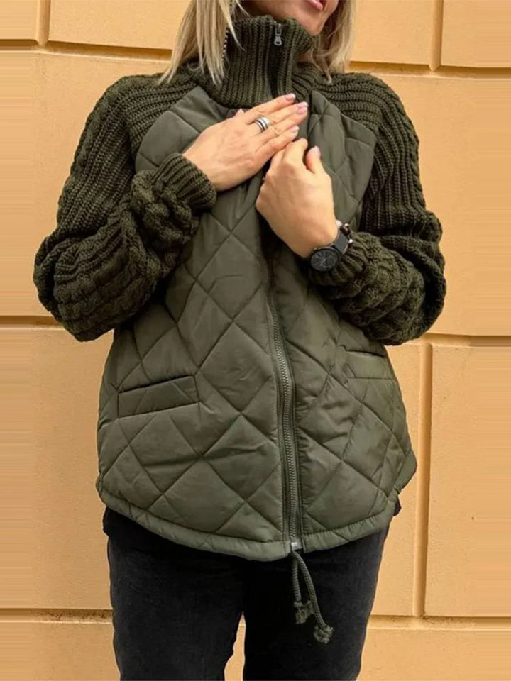 BELINA | Patchwork Casual Zip-Up Jacket