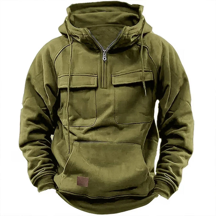 Adam | Hoodie z zamkiem i kieszeniami na piersi