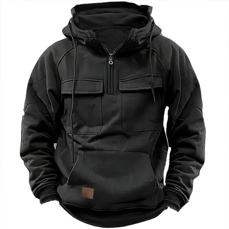 Adam | Hoodie z zamkiem i kieszeniami na piersi