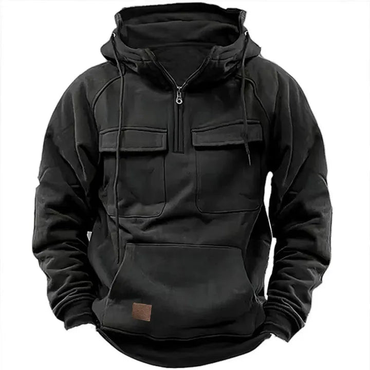 Adam | Hoodie z zamkiem i kieszeniami na piersi