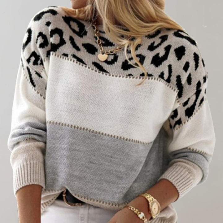PASCA | Sweter Casual w Wzór Leoparda