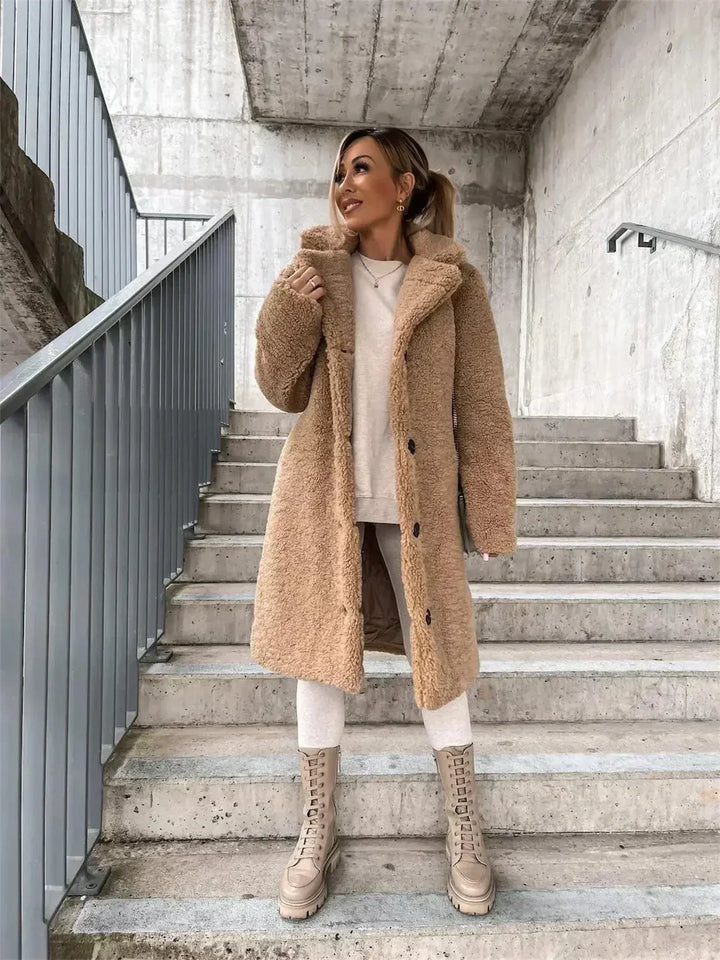 KATARINA | Elegancki Teddy Płaszcz w Stylu Casual