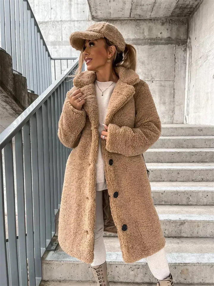 KATARINA | Elegancki Teddy Płaszcz w Stylu Casual