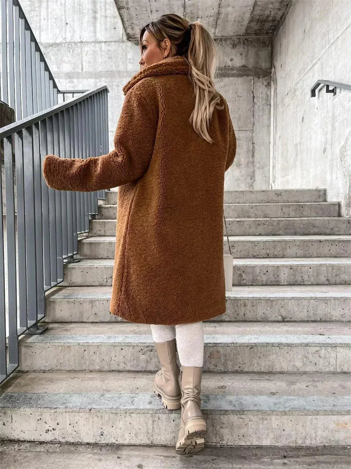 KATARINA | Elegancki Teddy Płaszcz w Stylu Casual