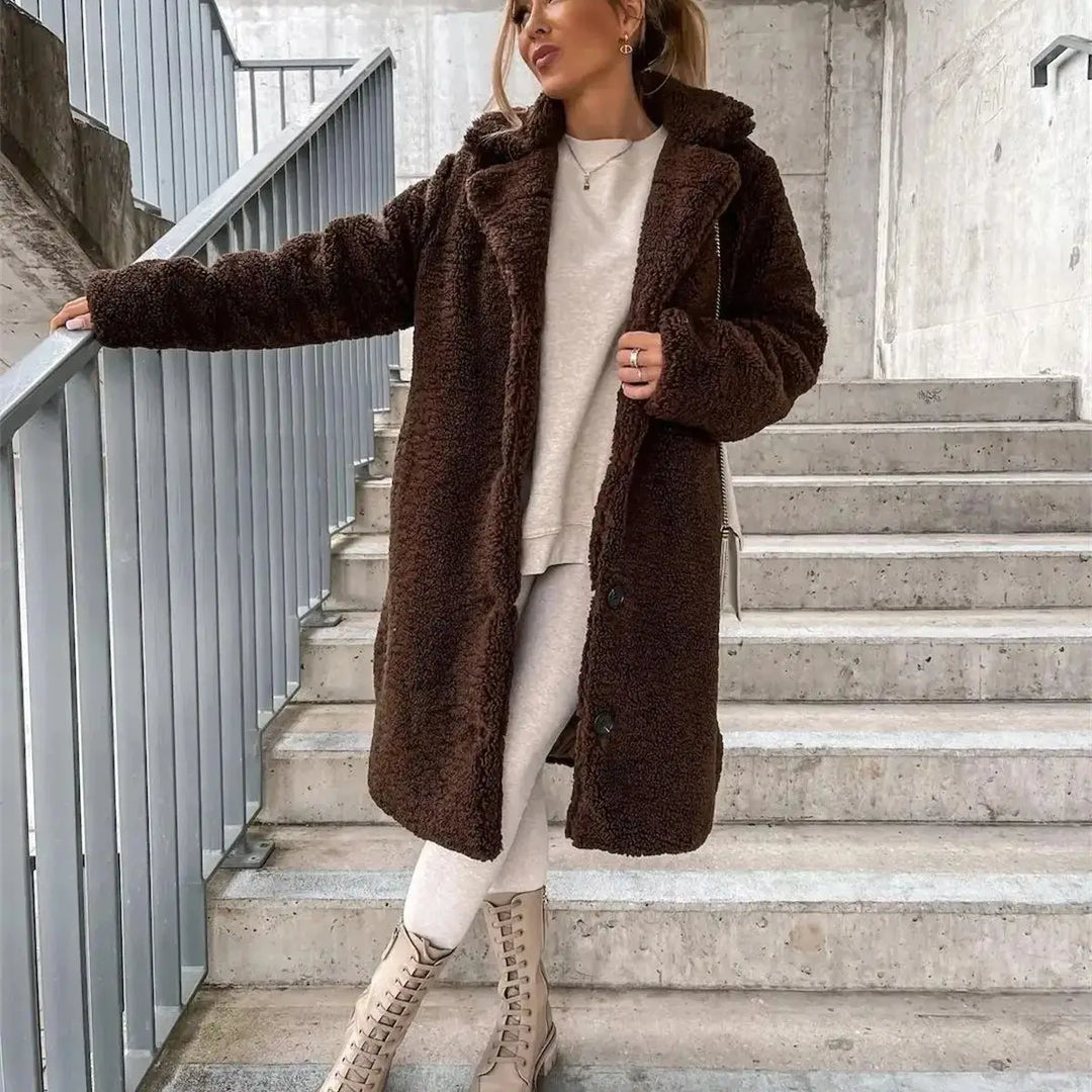 KATARINA | Elegancki Teddy Płaszcz w Stylu Casual