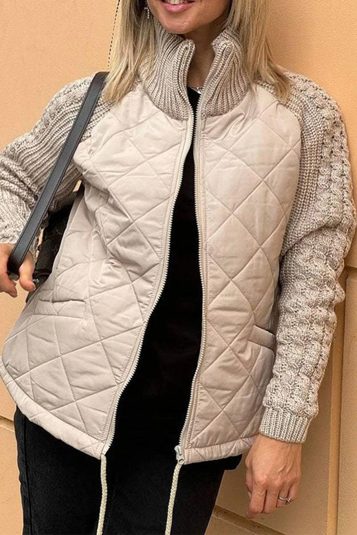 BELINA | Patchwork Casual Zip-Up Jacket