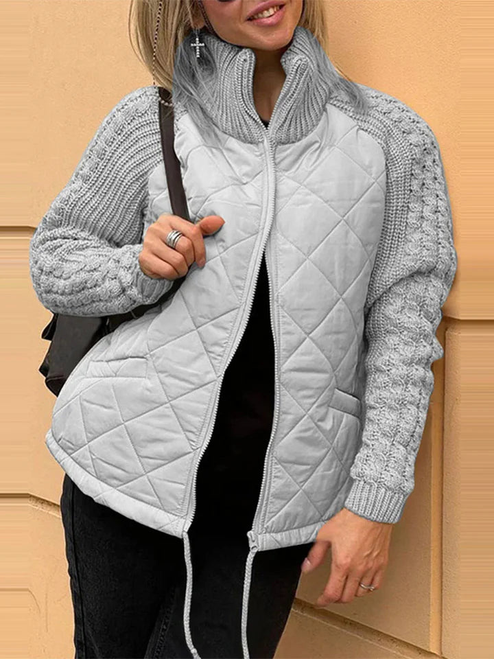 BELINA | Patchwork Casual Zip-Up Jacket